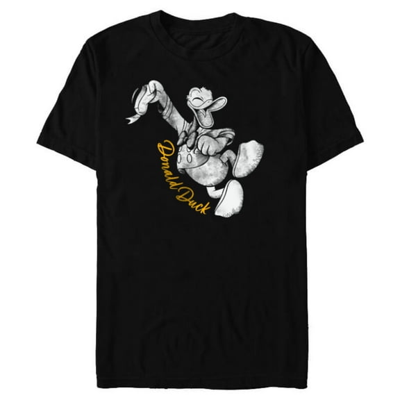 Disney Donald Duck Dance Classic Vintage Retro Distressed - Short Sleeve Blended T-Shirt for Adults - Customized-Black
