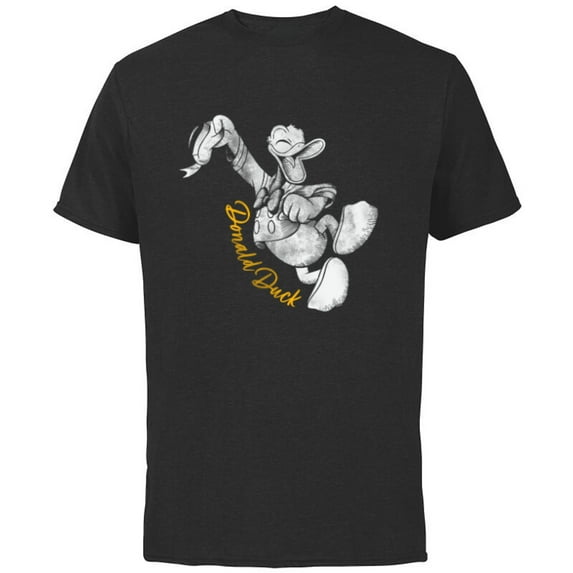 Disney Donald Duck Dance Classic Vintage Retro Distressed - Short Sleeve Cotton T-Shirt for Adults - Customized-Black