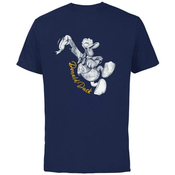 Disney Donald Duck Dance Classic Vintage Retro Distressed - Short Sleeve Cotton T-Shirt for Adults - Customized-Navy