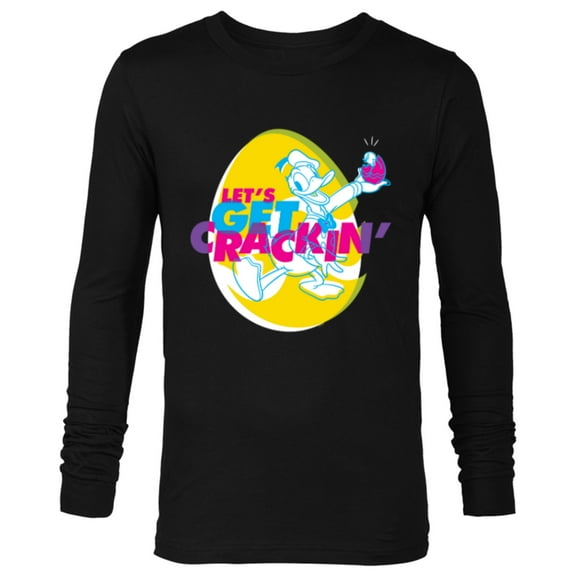 Disney Donald Duck Easter Let’s Get Crackin’ Spring Holiday - Long Sleeve T-Shirt for Men - Customized-Black