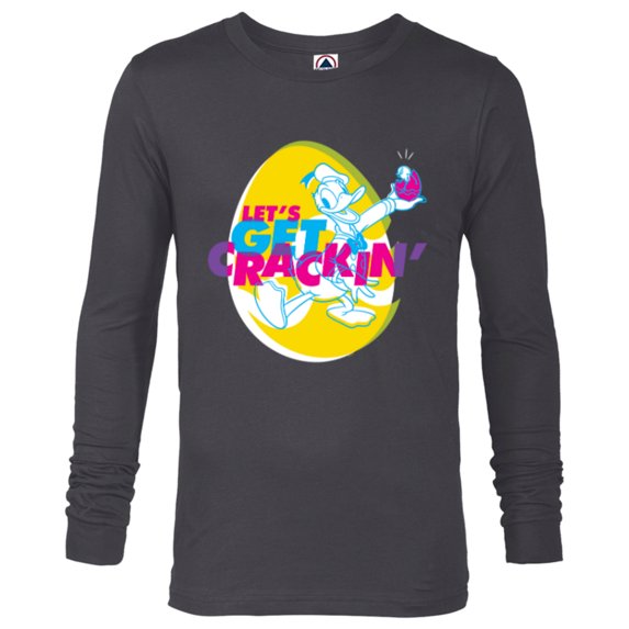 Disney Donald Duck Easter Let’s Get Crackin’ Spring Holiday - Long Sleeve T-Shirt for Men - Customized-Charcoal Heather