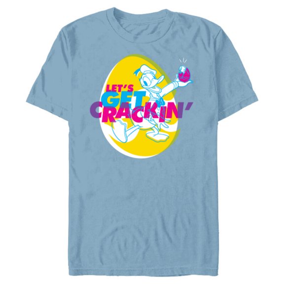 Disney Donald Duck Easter Let’s Get Crackin’ Spring Holiday - Short Sleeve Blended T-Shirt for Adults - Customized-Ocean Blue