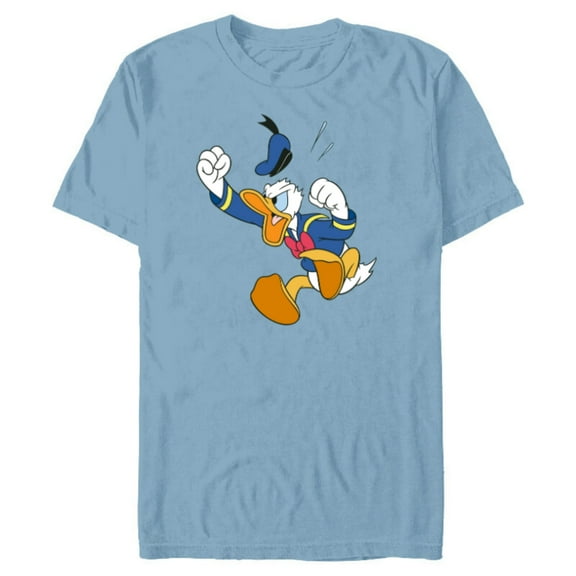 Disney Donald Duck Fit of Anger - Short Sleeve Blended T-Shirt for Adults - Customized-Ocean Blue