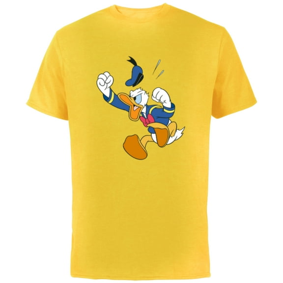 Disney Donald Duck Fit of Anger - Short Sleeve Cotton T-Shirt for Adults - Customized-Yellow