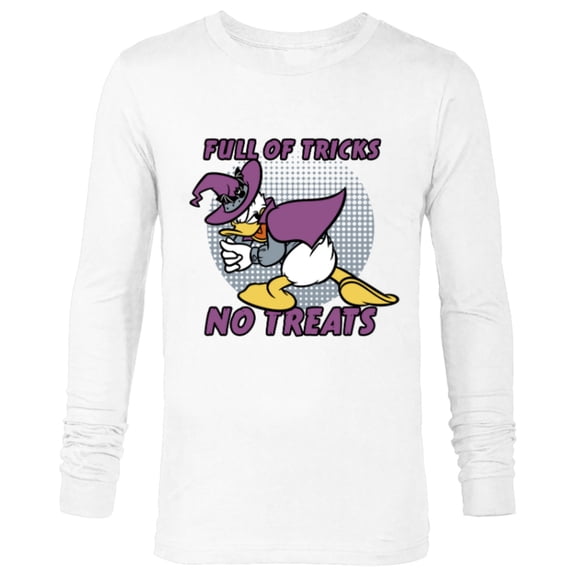 Disney Donald Duck Full of Tricks No Treats 80s Halloween - Long Sleeve T-Shirt for Men - Customized-White