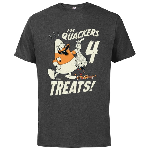 Disney Donald Duck Halloween Costume I’m Quackers 4 Treats - Short Sleeve Cotton T-Shirt for Adults - Customized-Charcoal Heather