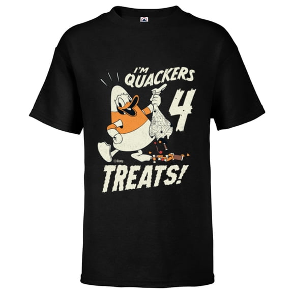 Disney Donald Duck Halloween Costume I’m Quackers 4 Treats - Short Sleeve T-Shirt for Kids - Customized-Black