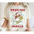 thumbnail image 1 of Disney Donald Duck The Halls Christmas Lights Shirt, Disney Mickey's Very Merry Xmas 2025 Party Tee, Disney Christmas Matching Family Shirts,Ivory Color,Size 2XL, 1 of 2
