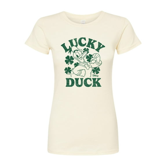 Disney - Donald Duck Lucky Duck - Juniors Fitted Graphic T-Shirt