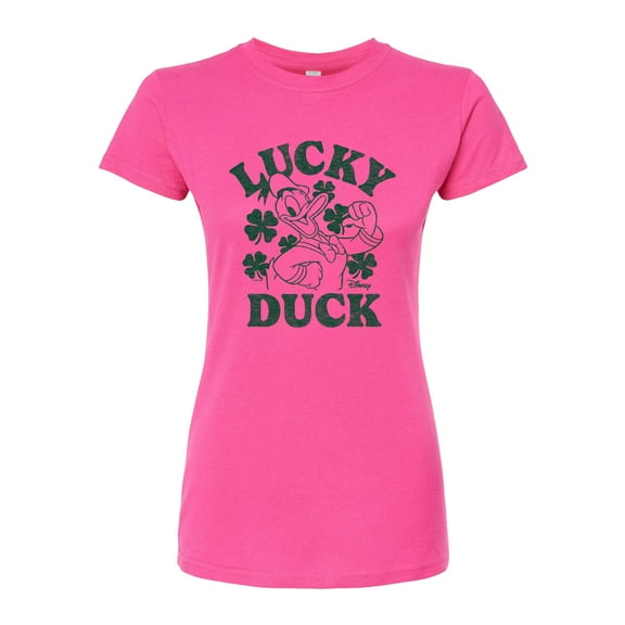 Disney - Donald Duck Lucky Duck - Juniors Fitted Graphic T-Shirt