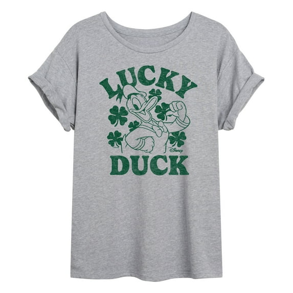 Disney - Donald Duck Lucky Duck - Women's Oversized Graphic T-Shirt