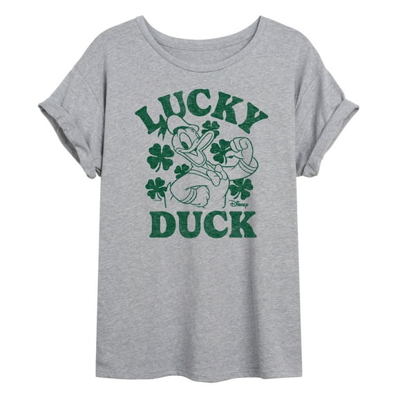 Disney - Donald Duck Lucky Duck - Women's Oversized Graphic T-Shirt