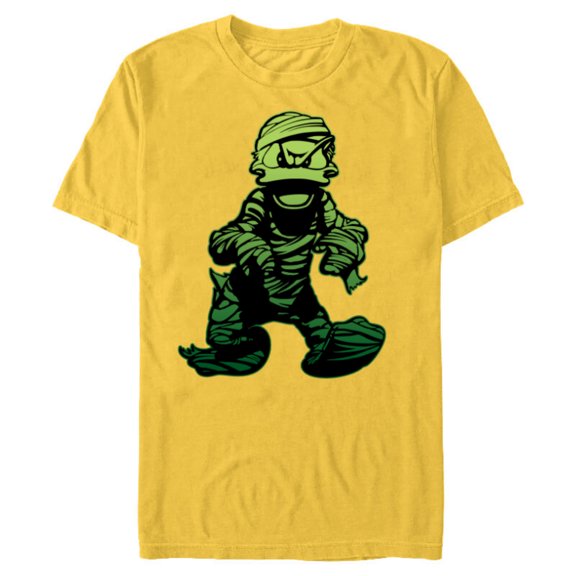 Disney Donald Duck Mummy Halloween Costume - Short Sleeve Blended T-Shirt for Adults - Customized-Yellow