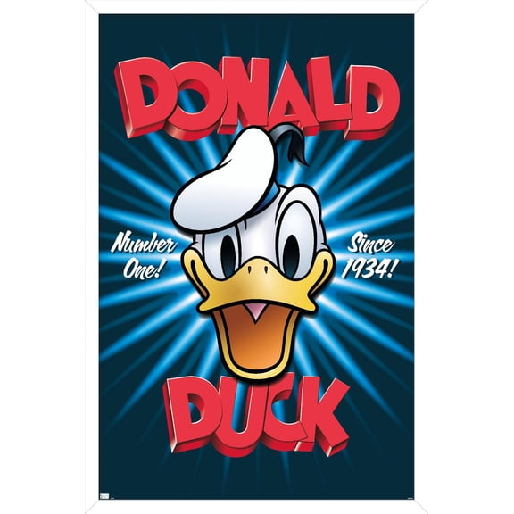 Disney Donald Duck - Number One Wall Poster, 14.725" x 22.375" Framed