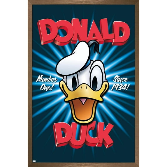 Disney Donald Duck - Number One Wall Poster, 22.375" x 34" Framed
