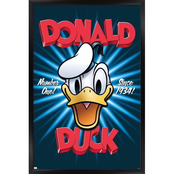 Disney Donald Duck - Number One Wall Poster, 22.375" x 34" Framed