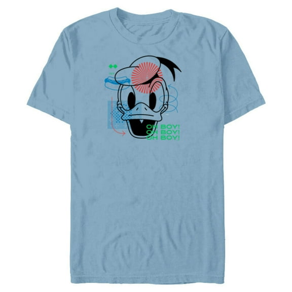 Disney Donald Duck Oh Boy - Short Sleeve Blended T-Shirt for Adults - Customized-Ocean Blue