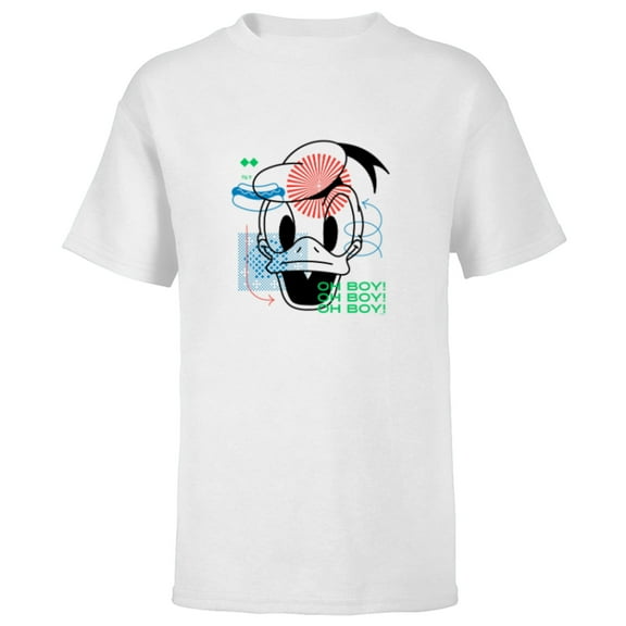 Disney Donald Duck Oh Boy - Short Sleeve T-Shirt for Kids - Customized-White
