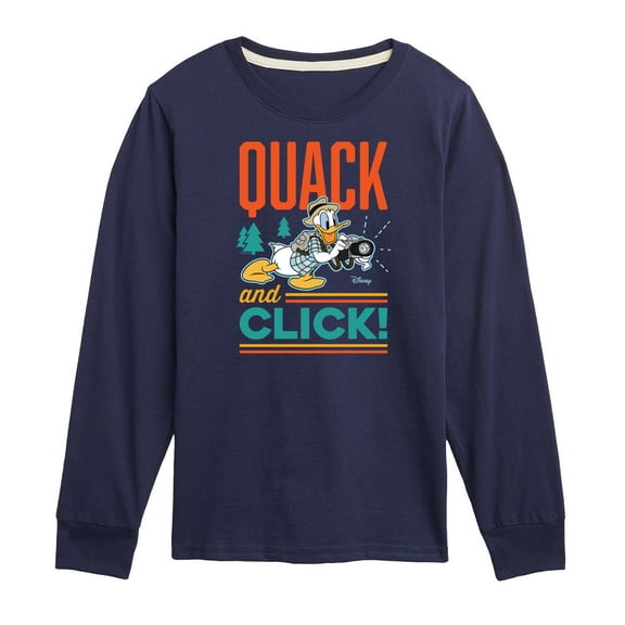 Disney - Donald Duck - Quack & Click - Youth Long Sleeve Graphic T-Shirt