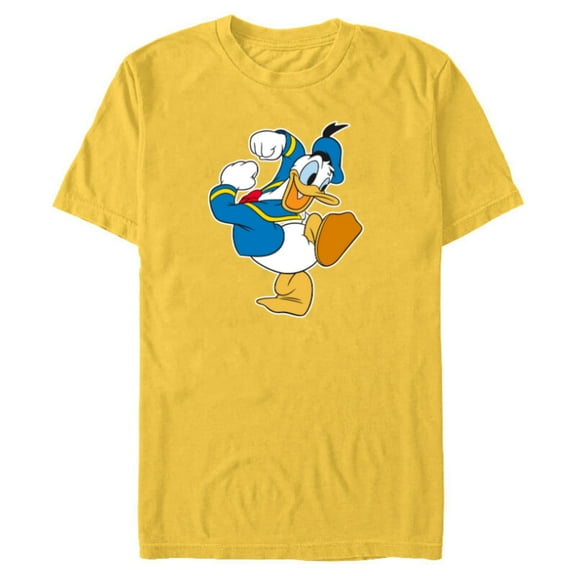 Disney Donald Duck Ready To Go - Short Sleeve Blended T-Shirt for Adults -Customized-Yellow