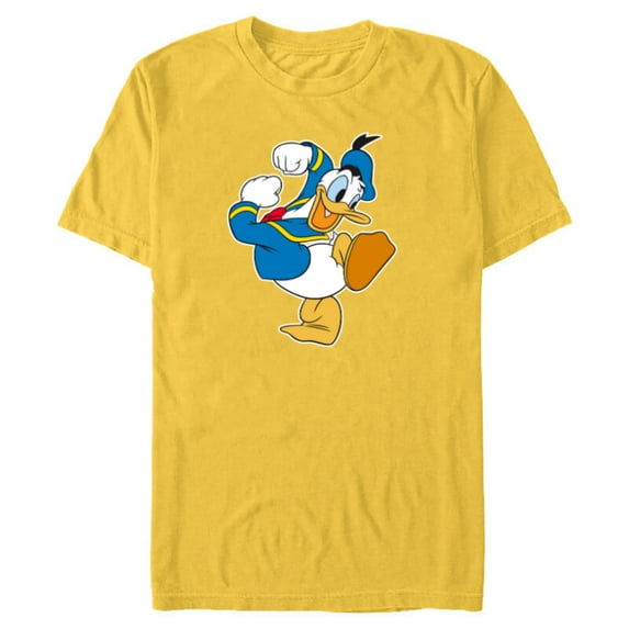 Disney Donald Duck Ready To Go - Short Sleeve Blended T-Shirt for Adults -Customized-Yellow