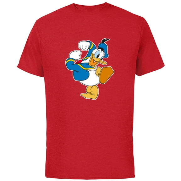 Disney Donald Duck Ready To Go - Short Sleeve Cotton T-Shirt for Adults -Customized-Red