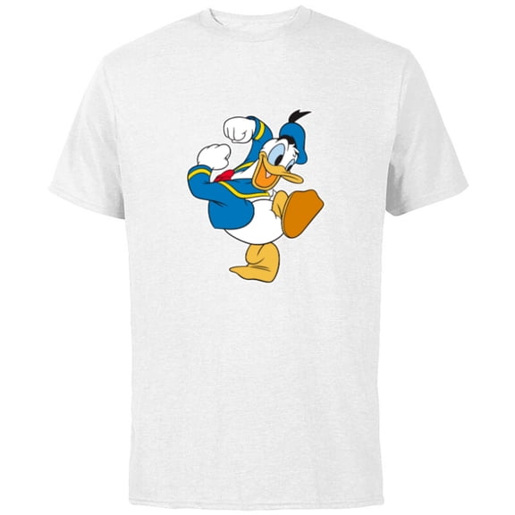 Disney Donald Duck Ready To Go - Short Sleeve Cotton T-Shirt for Adults -Customized-White