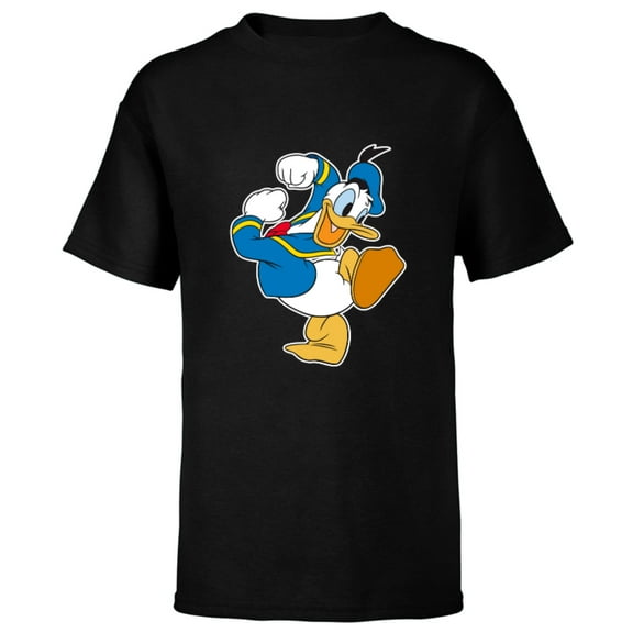 Disney Donald Duck Ready To Go - Short Sleeve T-Shirt for Kids -Customized-Black