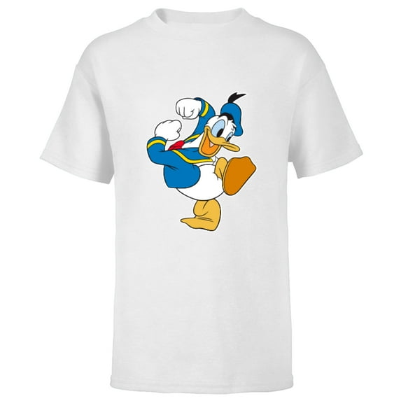 Disney Donald Duck Ready To Go - Short Sleeve T-Shirt for Kids -Customized-White