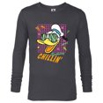 thumbnail image 1 of Disney Donald Duck Retro 1980s Birthday Chillin’ - Long Sleeve T-Shirt for Men - Customized-Charcoal Heather, 1 of 5