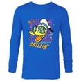 thumbnail image 1 of Disney Donald Duck Retro 1980s Birthday Chillin’ - Long Sleeve T-Shirt for Men - Customized-Navy, 1 of 5