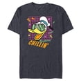 thumbnail image 1 of Disney Donald Duck Retro 1980s Birthday Chillin’ - Short Sleeve Blended T-Shirt for Adults - Customized-Navy Heather, 1 of 5