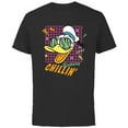 thumbnail image 1 of Disney Donald Duck Retro 1980s Birthday Chillin’ - Short Sleeve Cotton T-Shirt for Adults - Customized-Black, 1 of 5