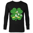 thumbnail image 1 of Disney Donald Duck 4-Leaf Clover Retro St. Patrick's Day - Long Sleeve T-Shirt for Men - Customized-Black, 1 of 5