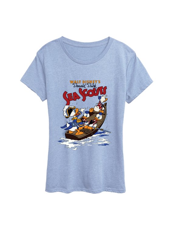 - Donald Duck Sea Scouts Women's Short Sleeve Graphic T-Shirt