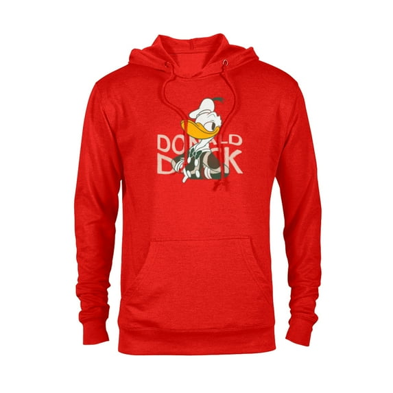 Disney Donald Duck Smile Classic Vintage Retro Distressed - Pullover Hoodie for Adults - Customized-Red
