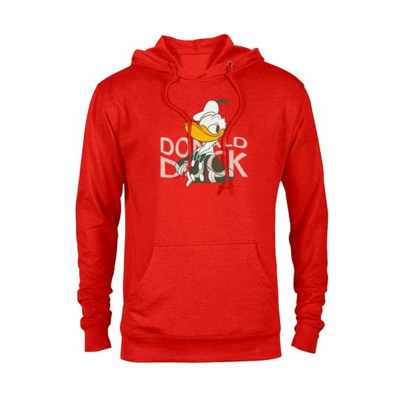 Disney Donald Duck Smile Classic Vintage Retro Distressed - Pullover Hoodie for Adults - Customized-Red