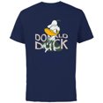 thumbnail image 1 of Disney Donald Duck Smile Classic Vintage Retro Distressed - Short Sleeve Cotton T-Shirt for Adults - Customized-Navy, 1 of 5
