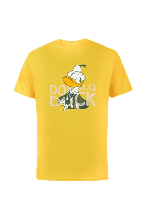 Donald Duck Smile Classic Vintage Retro Distressed - Short Sleeve Cotton T-Shirt for Adults - Customized-Yellow
