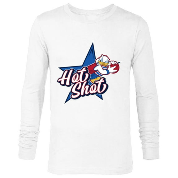 Disney Donald Duck Sports Basketball Star Hot Shot - Long Sleeve T-Shirt for Men - Customized-White