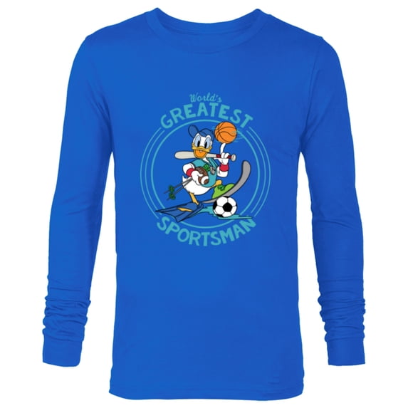 Disney Donald Duck Sportsman Father's Day - Long Sleeve T-Shirt for Men - Customized-Navy