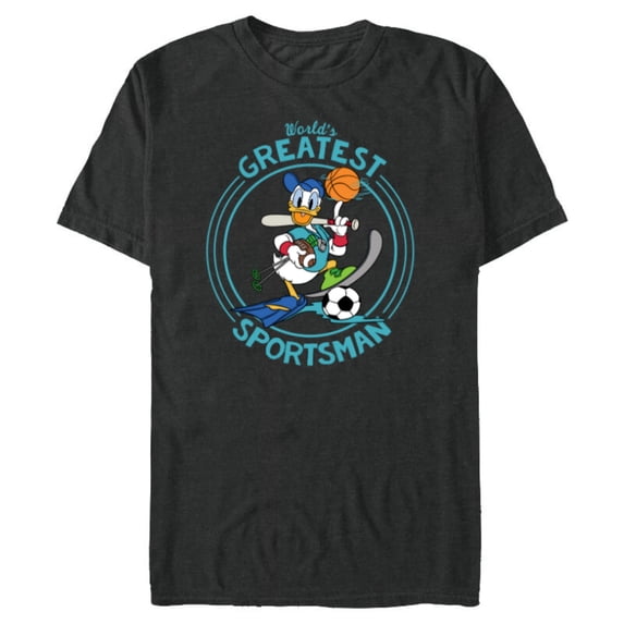 Disney Donald Duck Sportsman Father's Day - Short Sleeve Blended T-Shirt for Adults - Customized-Dark Heather