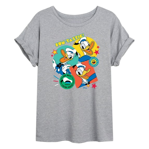 Disney - Donald Duck Sticker Look - Women's Oversized T-Shirt
