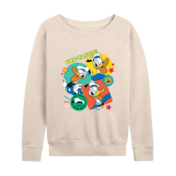 Disney - Donald Duck Sticker Look - Women's Lightweight French Terry Long Sleeve Shirt