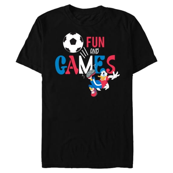 Disney Donald Duck Summer Sports Football Soccer Fun & Games- Short Sleeve Blended T-Shirt for Adults - Customized-Black