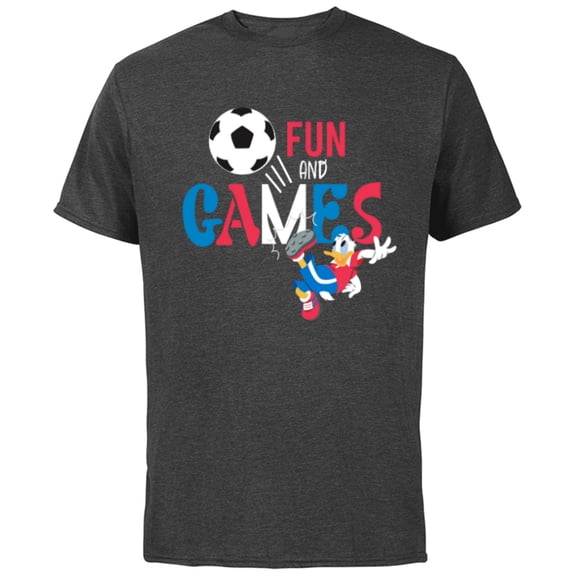 Disney Donald Duck Summer Sports Football Soccer Fun & Games- Short Sleeve Cotton T-Shirt for Adults - Customized-Charcoal
