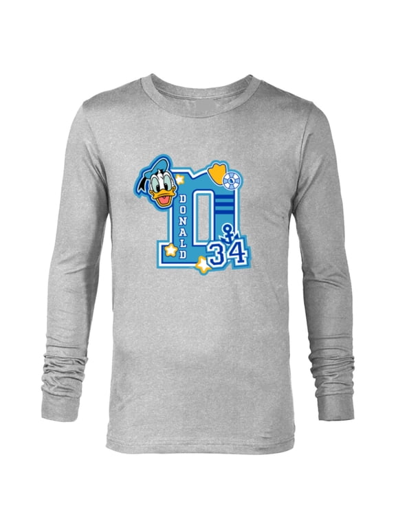Donald Duck Varsity 34 - Long Sleeve T-Shirt for Men - Customized-Athletic Heather