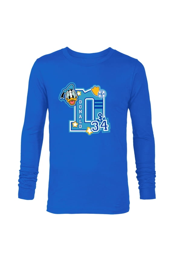 Donald Duck Varsity 34 - Long Sleeve T-Shirt for Men - Customized-Navy