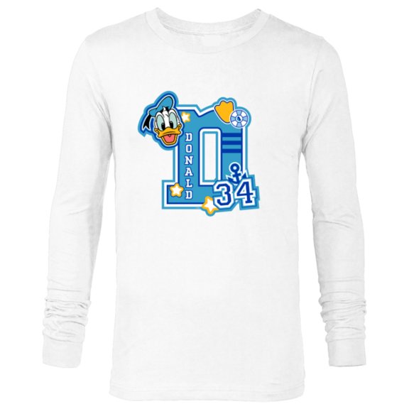 Disney Donald Duck Varsity 34 - Long Sleeve T-Shirt for Men - Customized-White