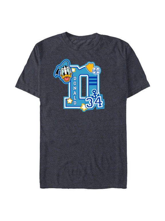 Donald Duck Varsity 34 - Short Sleeve Blended T-Shirt for Adults - Customized-Navy Heather